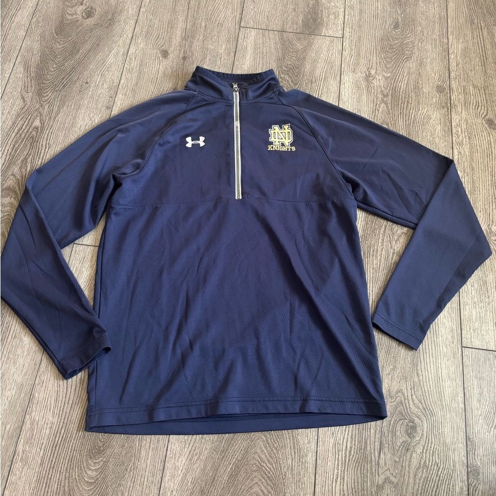 Under Armour Navy Quarter-Zip Pullover Notre Dame